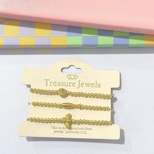 Gold and Silver Beaded Bracelet Classic Design trio